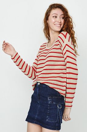 پلیور قرمز زنانه رگولار Select Moda - کد 652673735