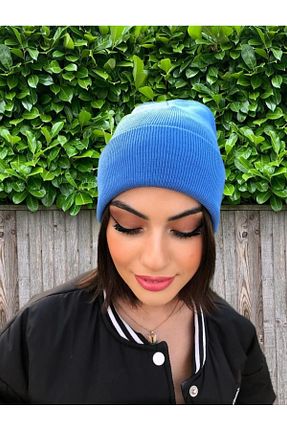 کلاه پشمی آبی زنانه پنبه ای Butik Lena - کد 782572394