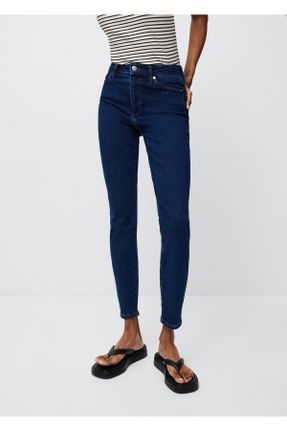 شلوار جین آبی زنانه فاق بلند کد 199630376