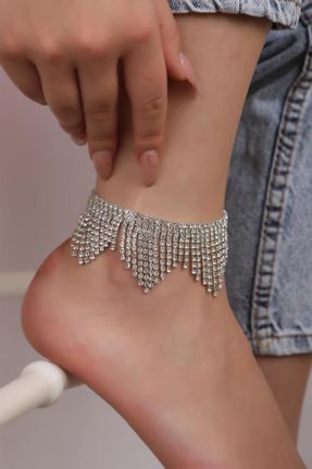 خلخال جواهری زنانه روکش نقره کد 286868140