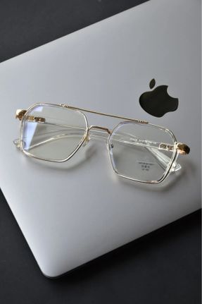 عینک محافظ نور آبی نارنجی زنانه 52 شیشه UV400 کد 355452703