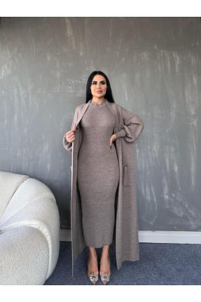 ست بالاتنه و پائین تنه طوسی زنانه تریکو MAY MARA - کد 782267424