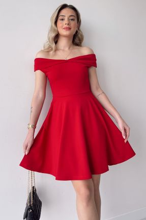 لباس قرمز زنانه بافتنی کرپ گلوژ کد 782251898
