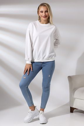 سوئیشرت نباتی زنانه ساده NOKTA GİYİM - کد 782357390