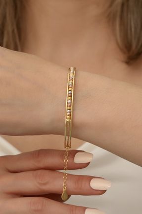 دستبند نقره زرد زنانه 925 عیار emy by emel luxury silver jewelry - کد 782397161
