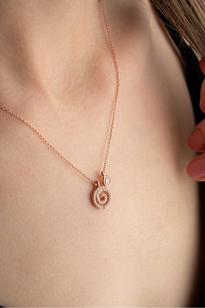 گردنبند نقره صورتی زنانه 925 عیار ESSARE - کد 782413376