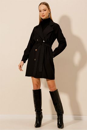 ترنچکت مشکی زنانه پنبه ای HAKKE - کد 782418459