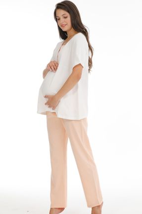 ست لباس راحتی حاملگی نباتی زنانه پنبه (نخی) کد 760091743