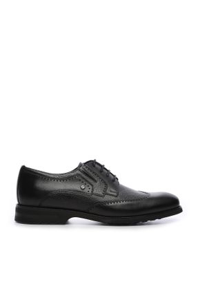 کفش کلاسیک سرمه ای مردانه چرم طبیعی پاشنه کوتاه ( 4 - 1 cm ) کد 33171447