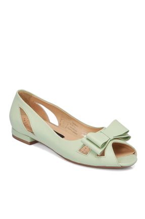 کفش کلاسیک سبز زنانه چرم طبیعی پاشنه کوتاه ( 4 - 1 cm ) کد 676714917