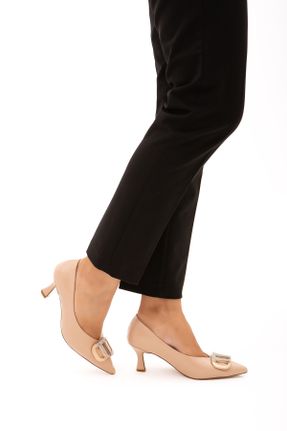 کفش پاشنه بلند کلاسیک بژ زنانه پاشنه کوتاه ( 4 - 1 cm ) پاشنه نازک کد 355553634
