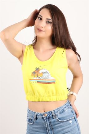 تی شرت زرد زنانه کراپ کد 118262188