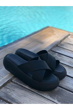 دمپائی مشکی زنانه پاشنه تخت SHOEMARK - کد 98693834