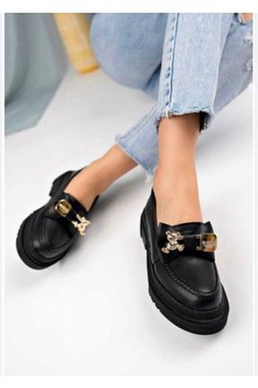 کفش لوفر مشکی زنانه پاشنه کوتاه (1 - 4 سانتی متر) maxmoda - کد 782313368