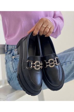 کفش لوفر مشکی زنانه چرم مصنوعی shopcolic - کد 782505815