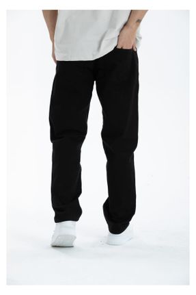 شلوار جین مشکی مردانه پاچه لوله ای ساده استاندارد کد 782565835