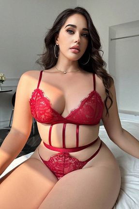 بیبیدول سایز بزرگ قرمز زنانه گلدار MADALİNA - کد 782611828