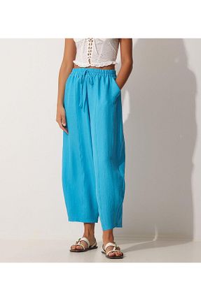 شلوار آبی زنانه پارچه DELİ DOLU MODA - کد 752148369