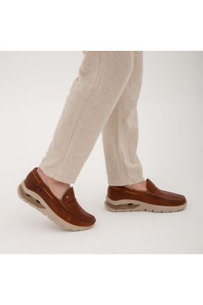 کفش کژوال قهوه ای مردانه چرم طبیعی پاشنه کوتاه ( 4 - 1 cm ) پاشنه ساده کد 311867264