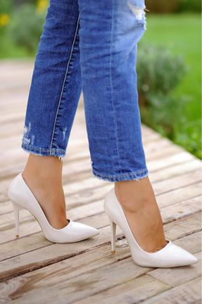 کفش پاشنه بلند کلاسیک بژ زنانه چرم مصنوعی پاشنه متوسط ( 5 - 9 cm ) پاشنه نازک کد 31648023