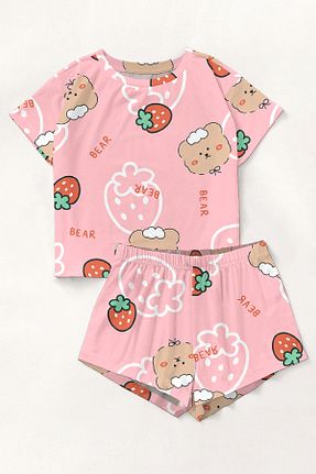 شلوارک و برمودا صورتی زنانه پارچه PEMBİŞ HOMEWEAR - کد 782994397