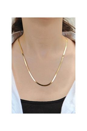 گردنبند نقره طلائی زنانه 925 عیار 925 Gümüş - کد 99566691