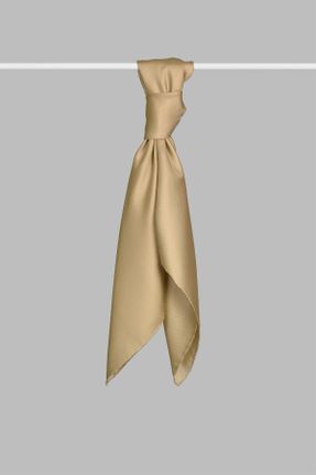 روسری طلائی ابریشم ضخیم 90 x 90 کد 100352598