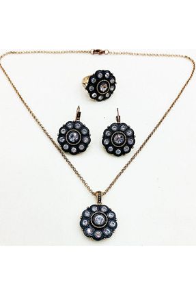 ست جواهر طلائی زنانه Aşina Gümüş - کد 98821166