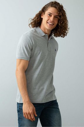 پولوشرت طوسی مردانه پنبه ای U.S. Polo Assn. - کد 5476322