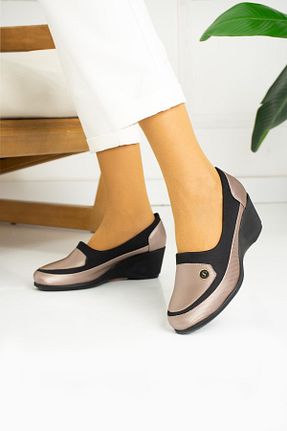 کفش کلاسیک طلائی زنانه پاشنه کوتاه (1 - 4 سانتی متر) MERVESTORE - کد 772001225
