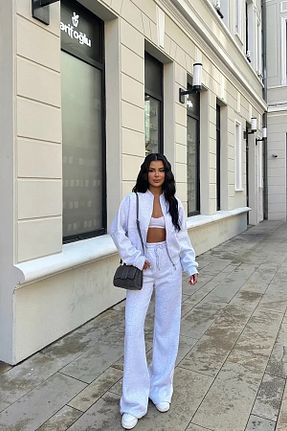 ست گرمکن طوسی زنانه پنبه ای Neşeli Butik - کد 782885096