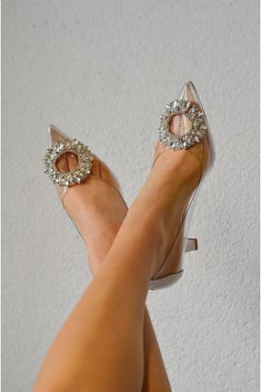 کفش پاشنه بلند کلاسیک سفید زنانه پاشنه نازک پاشنه متوسط ( 5 - 9 cm ) کد 731733746