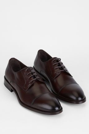 کفش کلاسیک قهوه ای مردانه چرم طبیعی پاشنه کوتاه ( 4 - 1 cm ) پاشنه ضخیم کد 311871492