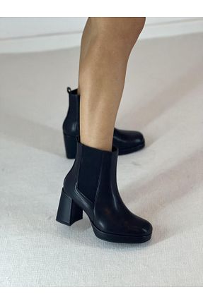 بوت / نیم بوت مشکی زنانه چرم مصنوعی SHOEMARK - کد 773138180