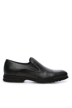 کفش کلاسیک سرمه ای مردانه چرم طبیعی پاشنه کوتاه ( 4 - 1 cm ) پاشنه ساده کد 33171253