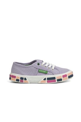 کفش اسنیکر بنفش بچه گانه بند دار Benetton - کد 782766127