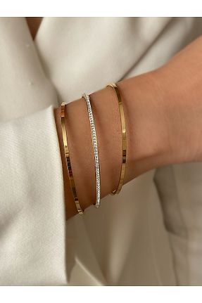 دستبند استیل (فولاد) طلائی زنانه استیل (فولاد) JELLY - کد 334126036