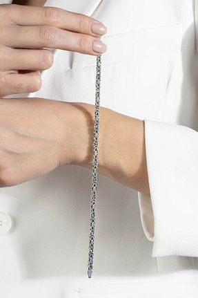 دستبند نقره بژ زنانه 925 عیار Takıdepo - کد 783506971