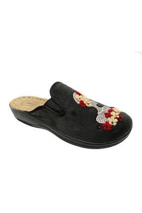 دمپائی مشکی زنانه پارچه نساجی پاشنه پر پاشنه کوتاه ( 4 - 1 cm ) کد 783569719