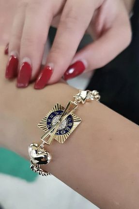 دستبند طلا زرد زنانه 14 عیار Utku Kuyumculuk - کد 151214103