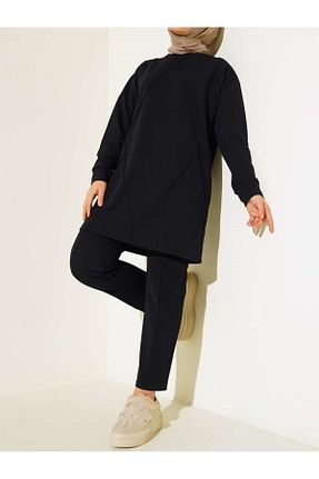 ست بالاتنه و پائین تنه حجاب مشکی زنانه رگولار VOLT CLOTHİNG - کد 783299756
