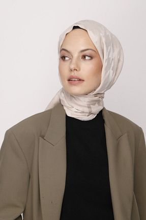 شال بژ زنانه ابریشم VALORSCARF - کد 783232193
