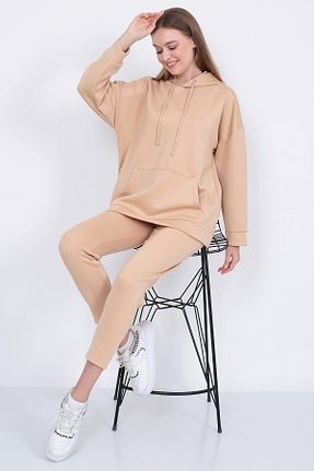 ست بالاتنه و پائین تنه بژ زنانه بافت Lamirella - کد 783364831