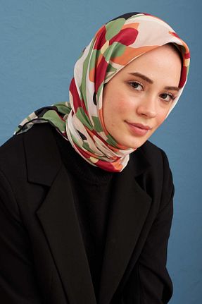 روسری زرشکی پنبه ای İpekhan - کد 695814967