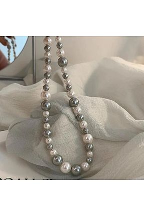 گردنبند جواهر طوسی زنانه مروارید İPAR AKSESUAR - کد 783601419
