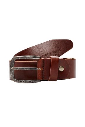 کمربند بژ مردانه چرم خالص Jack & Jones - کد 783693716