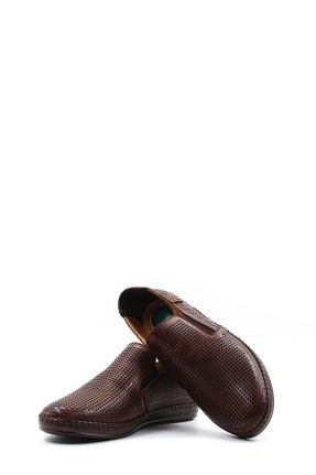 کفش کژوال قهوه ای مردانه چرم طبیعی پاشنه کوتاه ( 4 - 1 cm ) پاشنه ساده کد 783746920