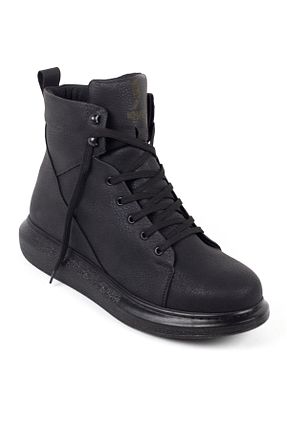بوت / نیم بوت مشکی مردانه چرم مصنوعی Mida Shoes - کد 155954083