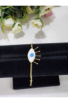 دستبند استیل (فولاد) طلائی زنانه استیل (فولاد) Aylish Bijuteri - کد 772862523