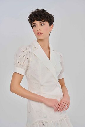 لباس سفید زنانه بافتنی niyama - کد 783866197